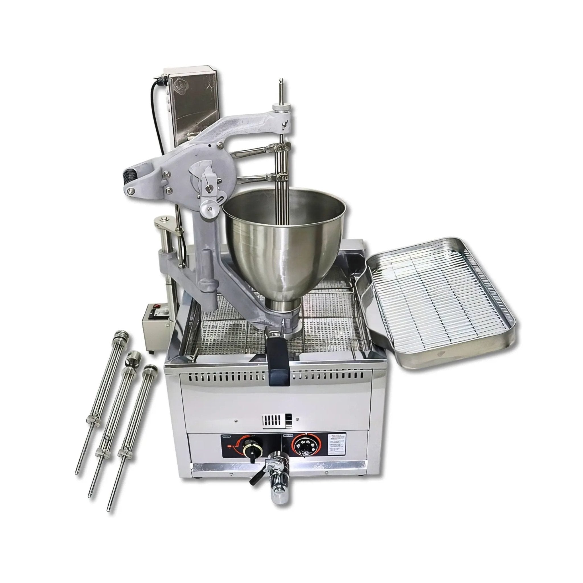 Desktop Semi - Automatic Gas Donut Maker Adjustable Thickness Donut Maker T - 102SRQ - Donut Gas Fryer 3 Donut Moulds Donut Machine Maker