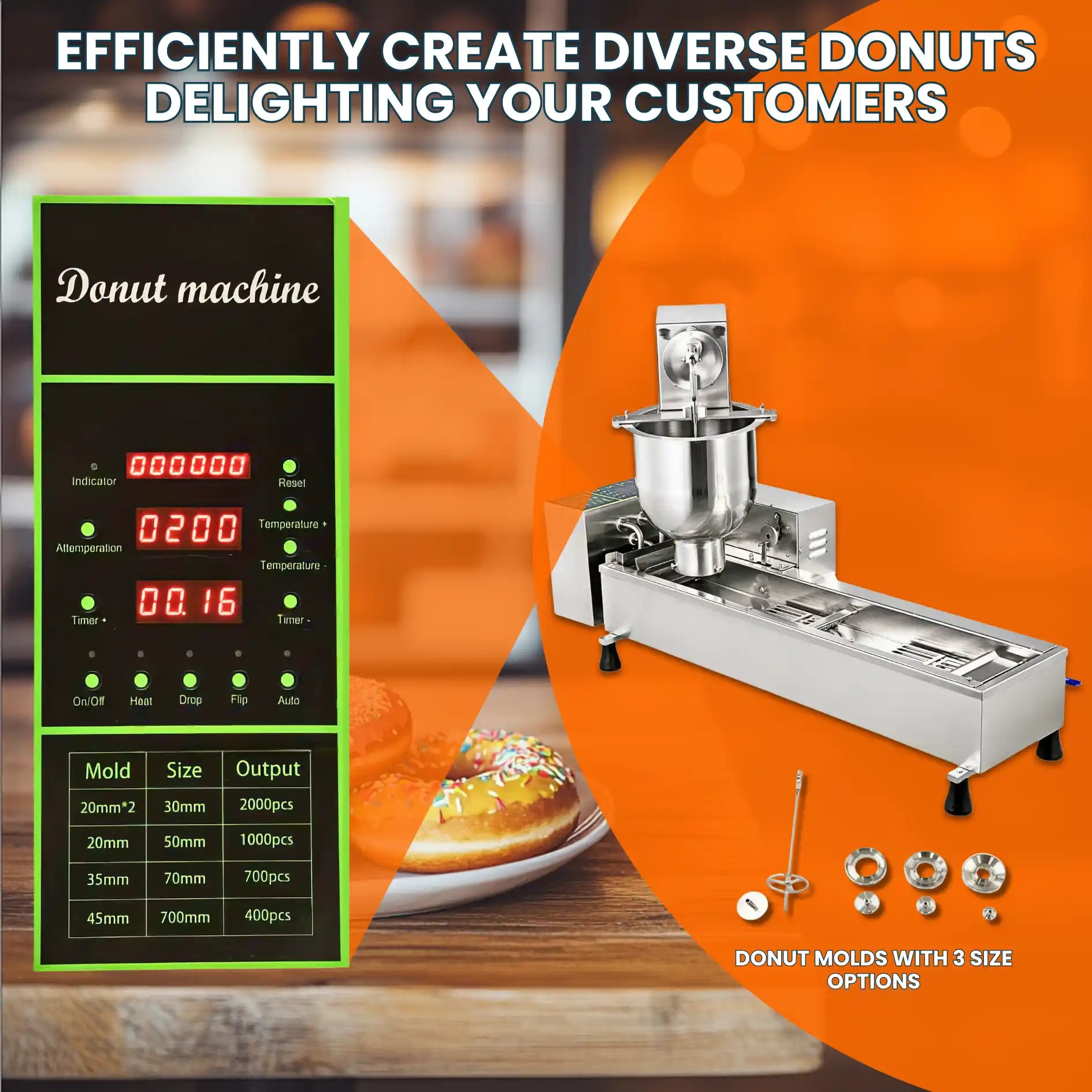 Intelligent digital control panel with temperature adjustment, timer, and output speed control
