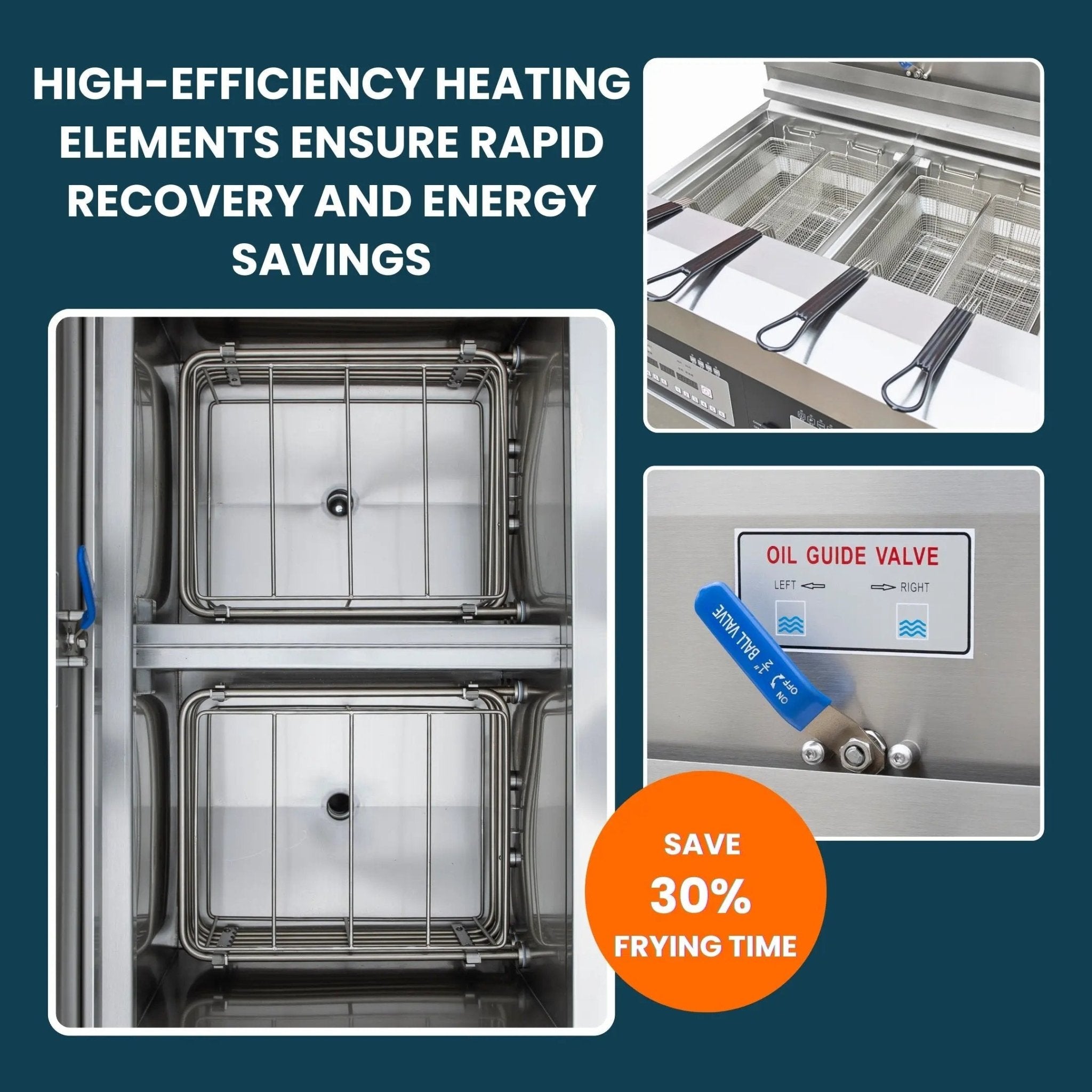 Dual Tank Electric Open Deep Fryer with Oil Filtration System and Programmable Controls OFE - 302Dual Tank Open Deep Fryer