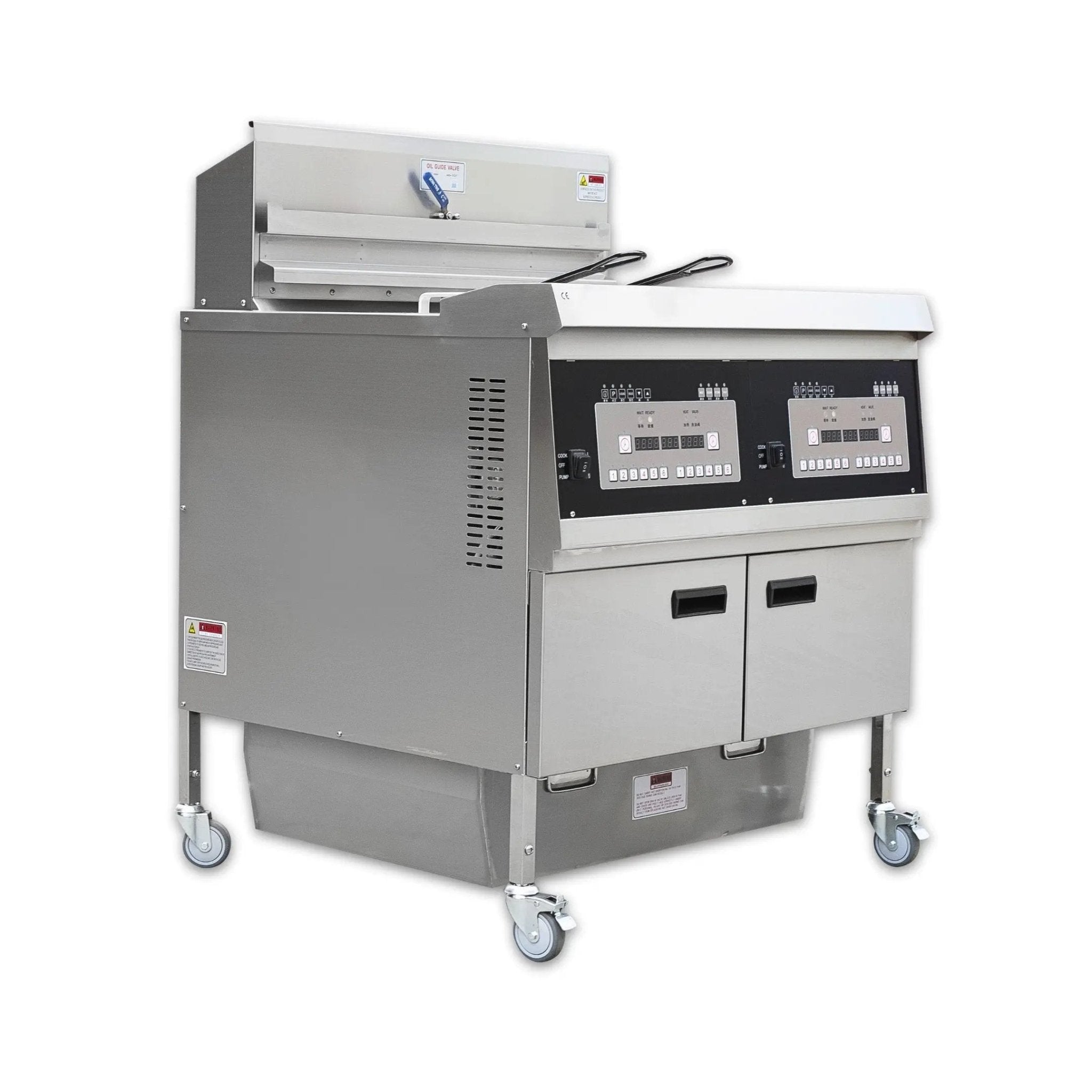 Dual Tank Electric Open Deep Fryer with Oil Filtration System and Programmable Controls OFE - 302 - Dual Tank Open Deep Fryer