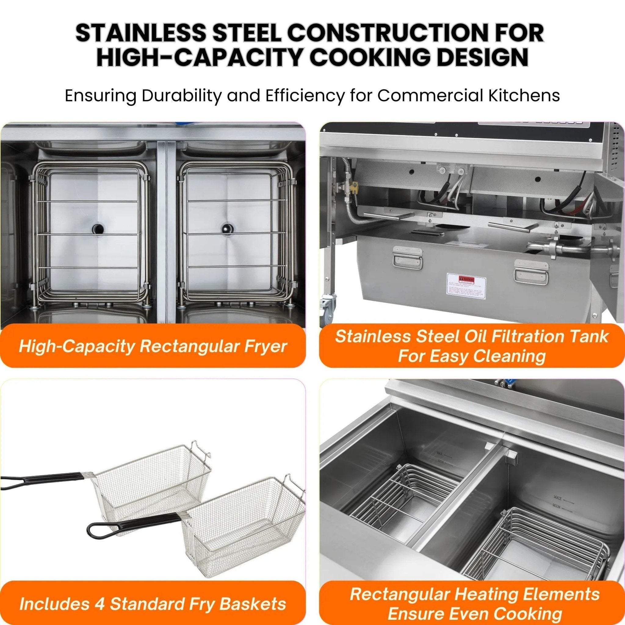 Dual Tank Electric Open Deep Fryer with Oil Filtration System and Programmable Controls OFE - 302 - Dual Tank Open Deep Fryer