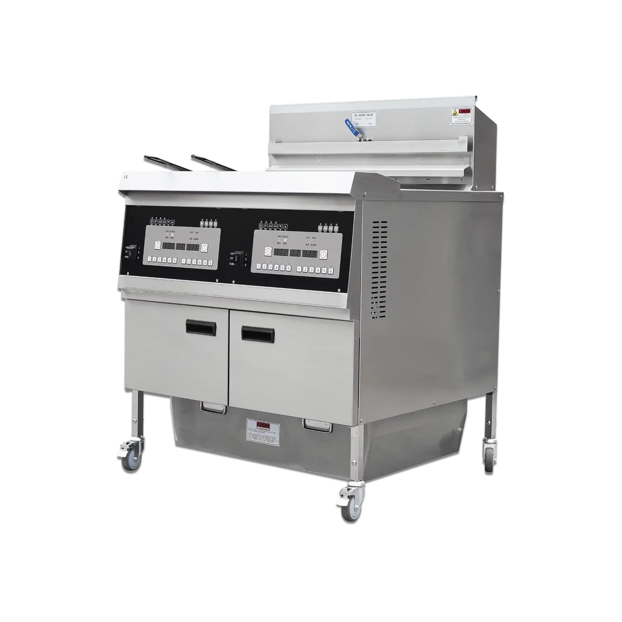 Dual Tank Electric Open Deep Fryer with Oil Filtration System and Programmable Controls OFE - 302Dual Tank Open Deep Fryer