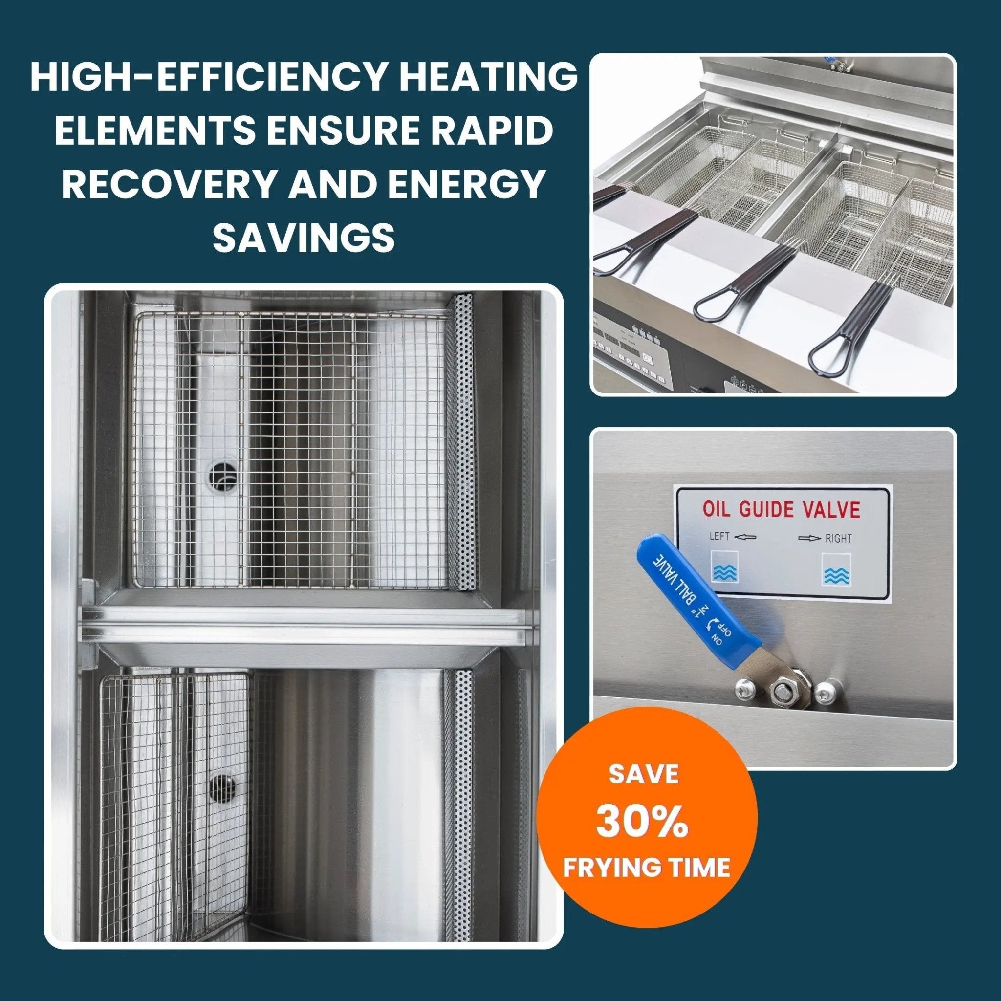 Dual Tank Gas Open Deep Fryer with Oil Filtration System and Programmable Controls OFG - 302Dual Tank Open Deep Fryer