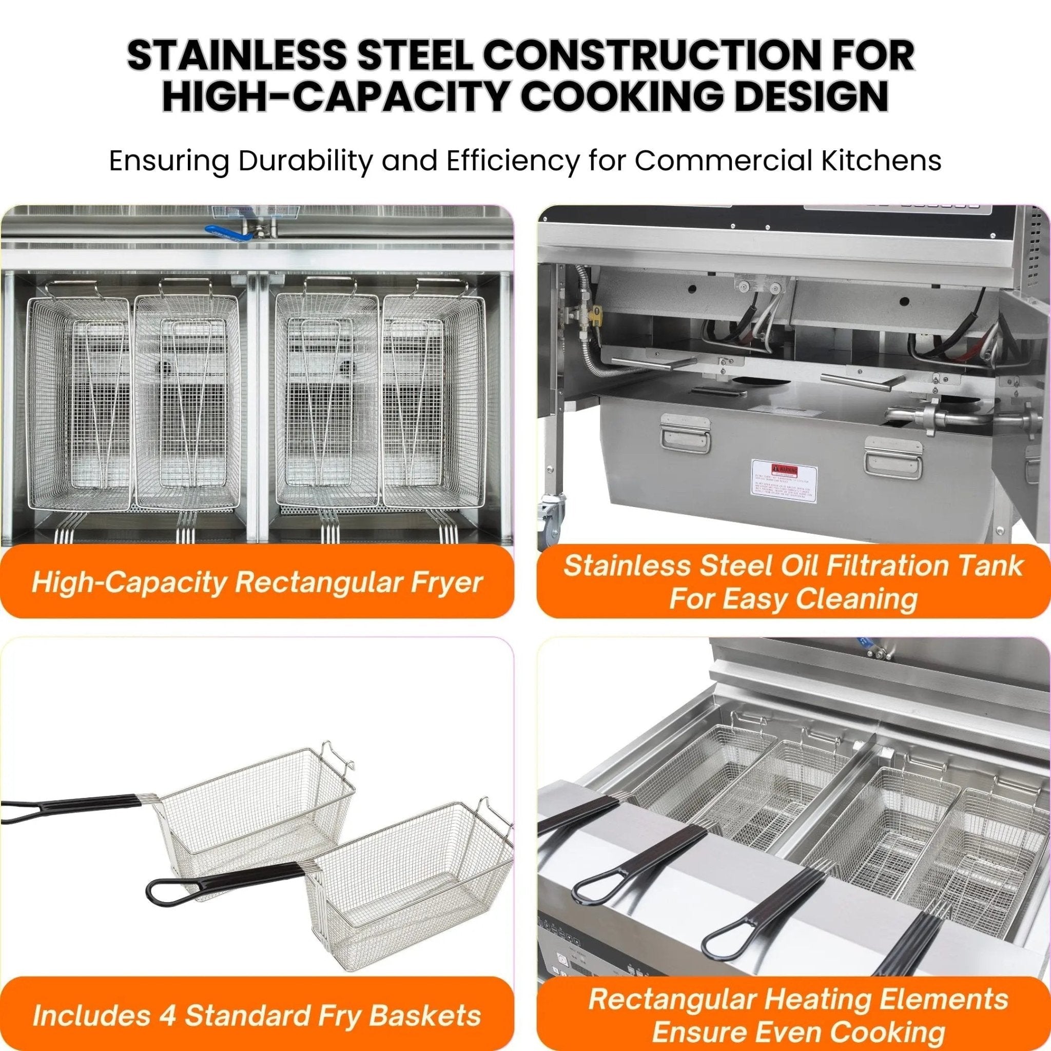 Dual Tank Gas Open Deep Fryer with Oil Filtration System and Programmable Controls OFG - 302Dual Tank Open Deep Fryer