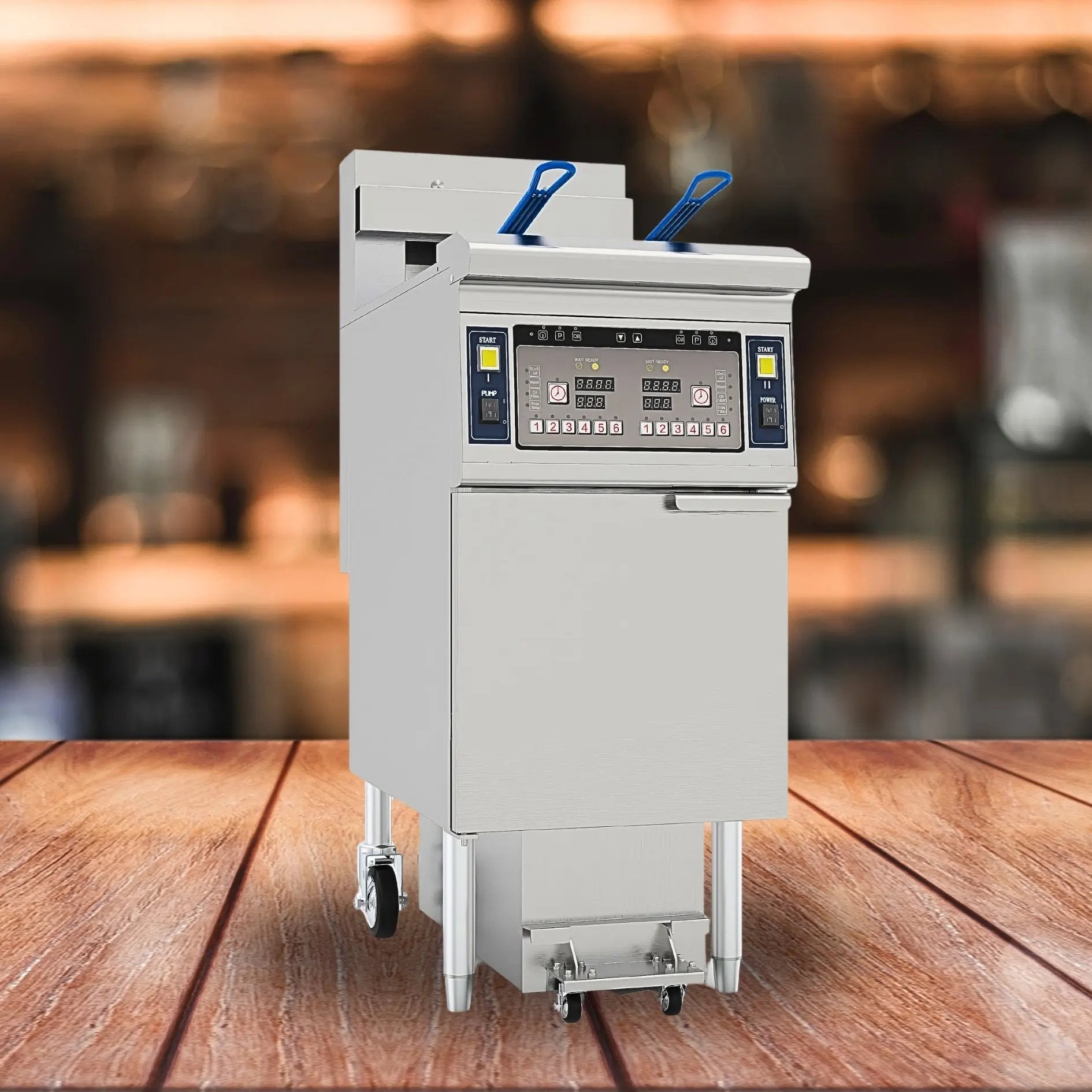 Dual Tank Split Pot Electric Deep Fryers with Oil Filtration System OFE - 213Dual Tank Open Deep Fryer