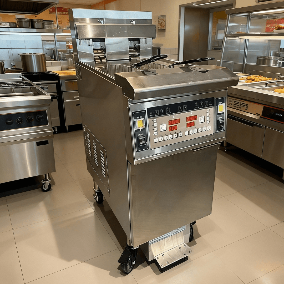 Digital control panel for split vat fryer with programmable channels and melt cycle