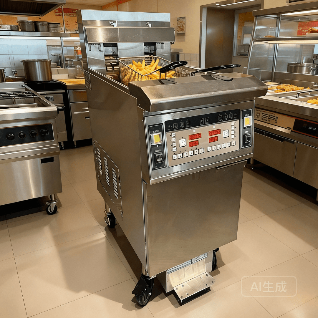 Split vat fryer cooking fish and french fries simultaneously without flavor transfer