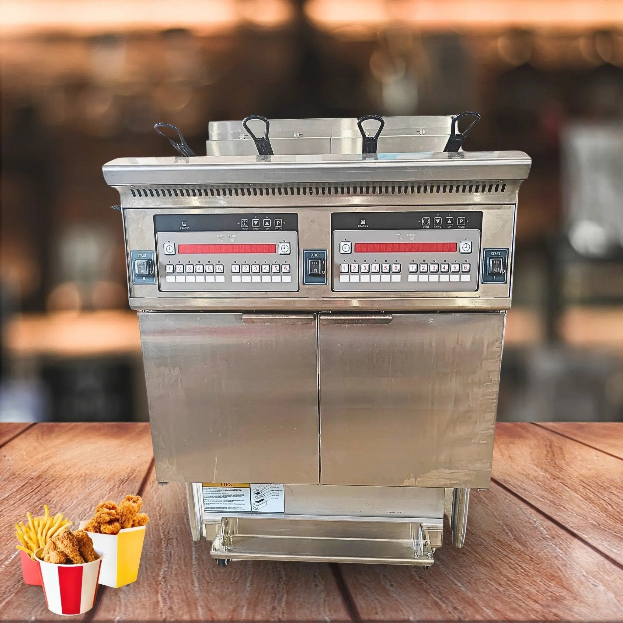 Dual Tank Split Pot Electric Deep Fryers with Oil Filtration System OFE - 226Dual Tank Open Deep Fryer