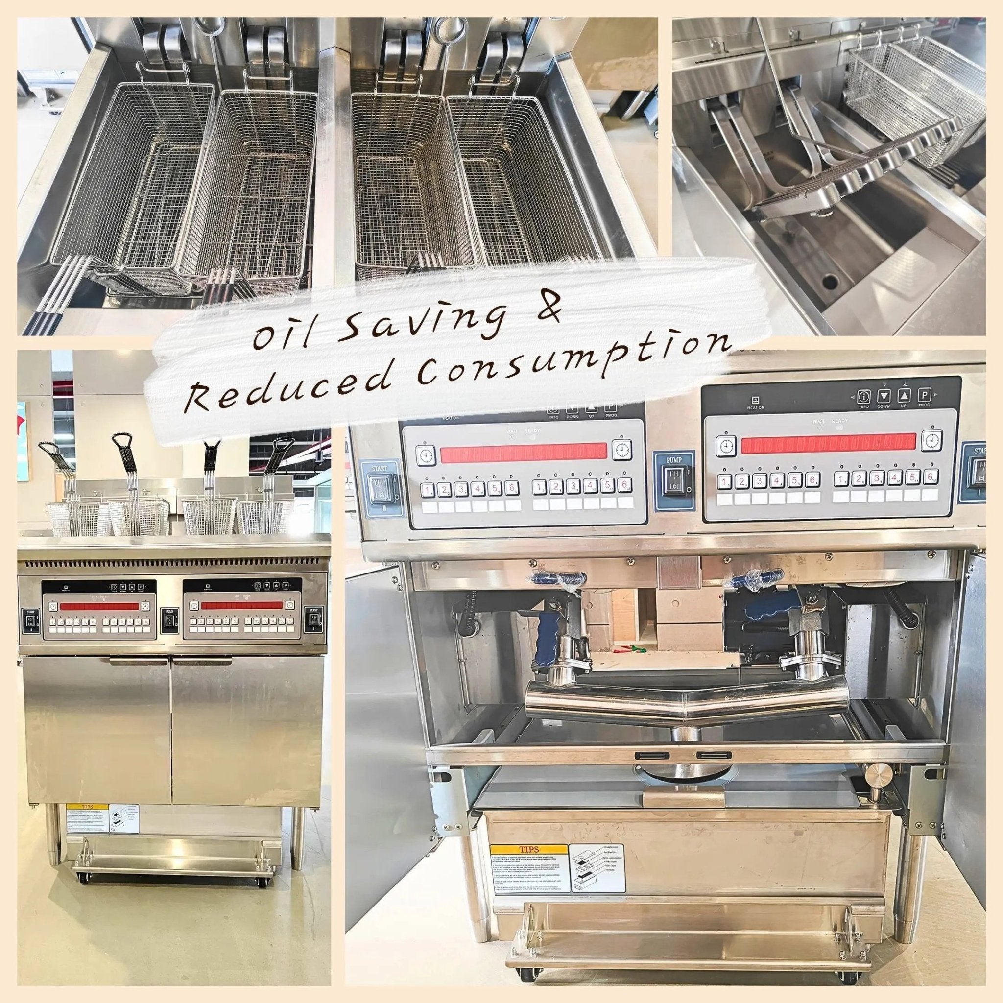 Dual Tank Split Pot Electric Deep Fryers with Oil Filtration System OFE - 226Dual Tank Open Deep Fryer