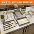 Disassembled 304 stainless steel parts of the Tenshine commercial donut fryer for easy daily cleaning