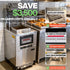 Labor-saving automatic basket lift system on the Tenshine electric commercial pressure fryer