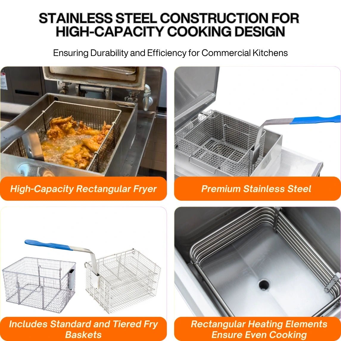 High-efficiency 13.5kW heating elements of the TS-EP600 commercial electric pressure fryer.
