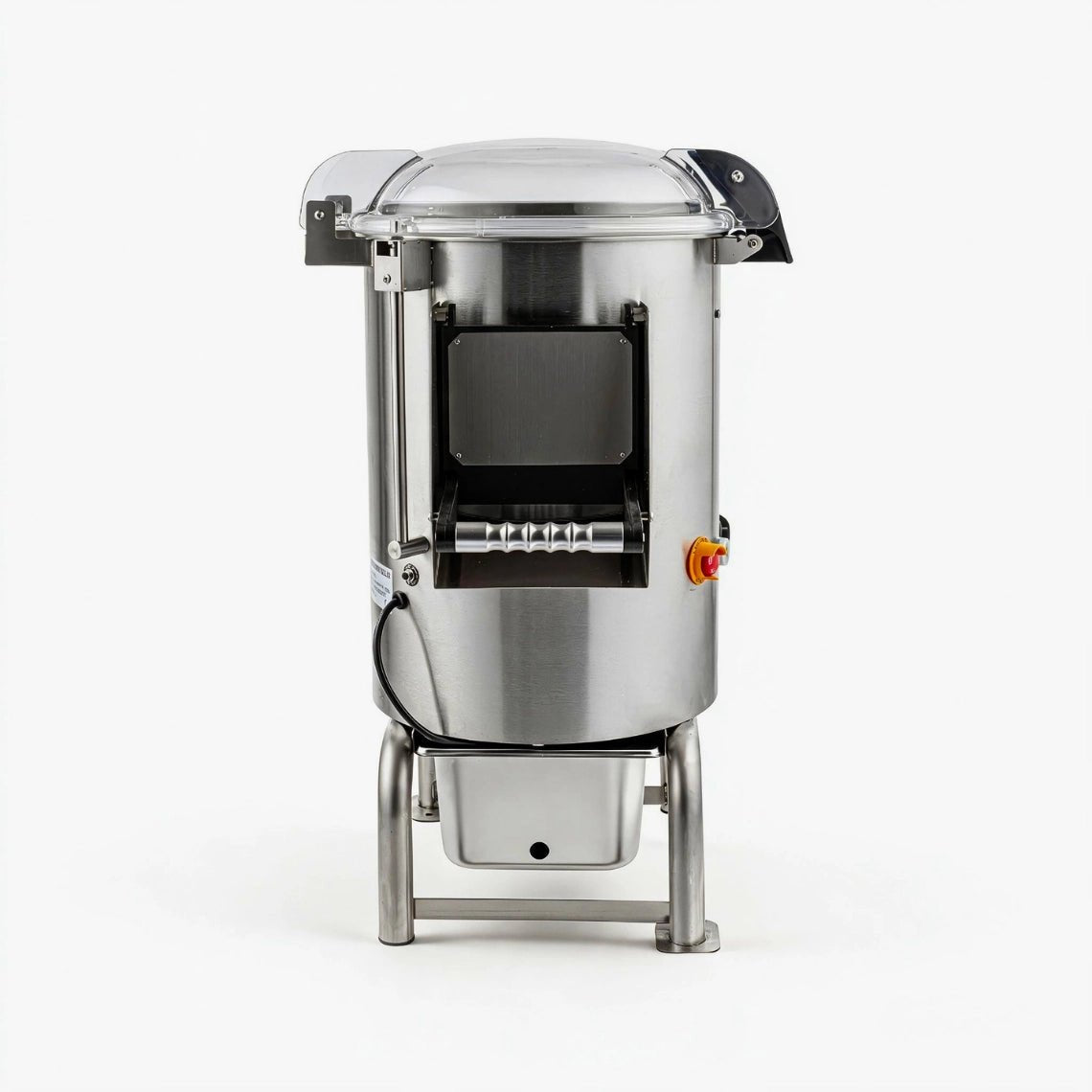 Front angle view of the Tenshine entry-level electric potato peeler machine for small food business prep.