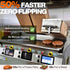 Electric burger grill machine cooking frozen patties in 58 seconds with simultaneous top and bottom heating.