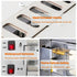 Safety details of Tenshine gas rotisserie oven: High-efficiency exhaust vents, waterproof switches, and automatic flame failure protection sensor.
