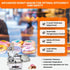 Summary of value points for the heavy-duty donut maker machine, emphasizing absolute portion control and reduced prep labor hours in the kitchen