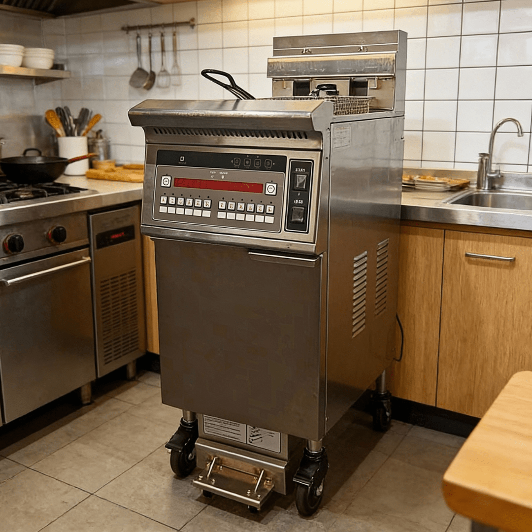 OFE-126 electric fryer installed in commercial restaurant kitchen