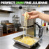 Operator demonstrating ultra-long continuous strands from a commercial electric fine julienne cutter in a restaurant kitchen. Image text highlights perfect 2mm fine julienne and 100kg/hr mass production output.