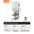 Technical specifications, dimensions, and packaging details of the industrial curly fry cutter.
