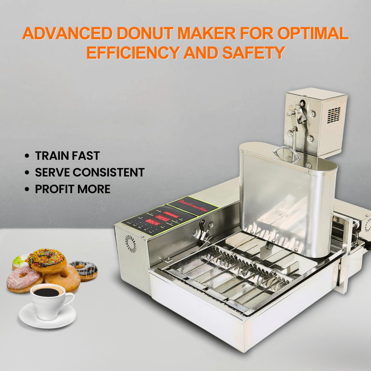 High efficiency automatic mini donut maker machine for profitable coffee shops and events