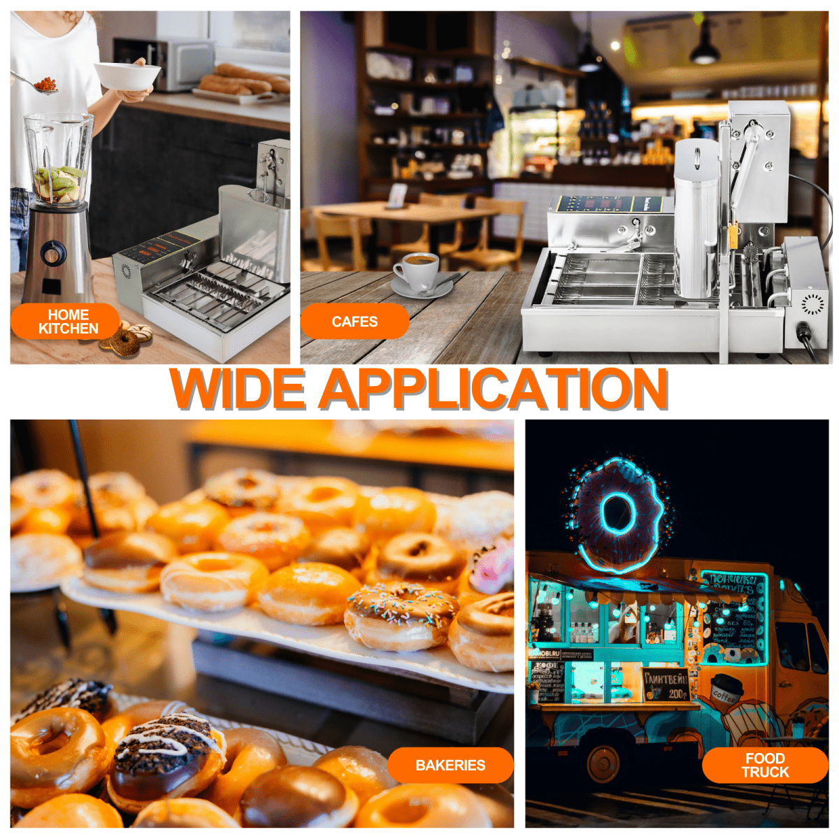 Versatile commercial donut machine suitable for home kitchens cafes bakeries and food trucks