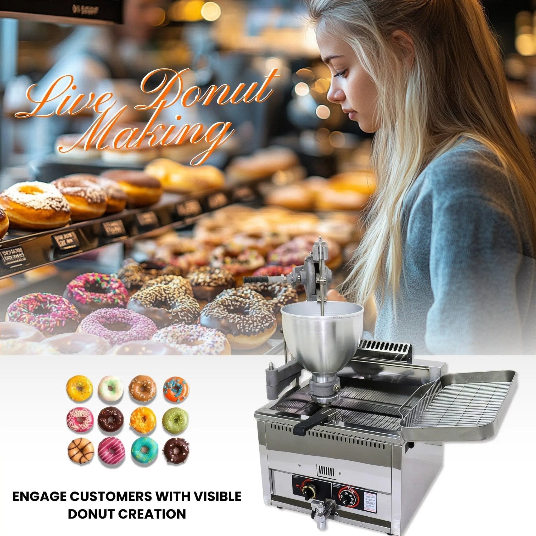 Manual Gas Donut Fryer with 3 Molds & Adjustable Thickness – Donut Maker T - 102RQAuto Doughnut Maker