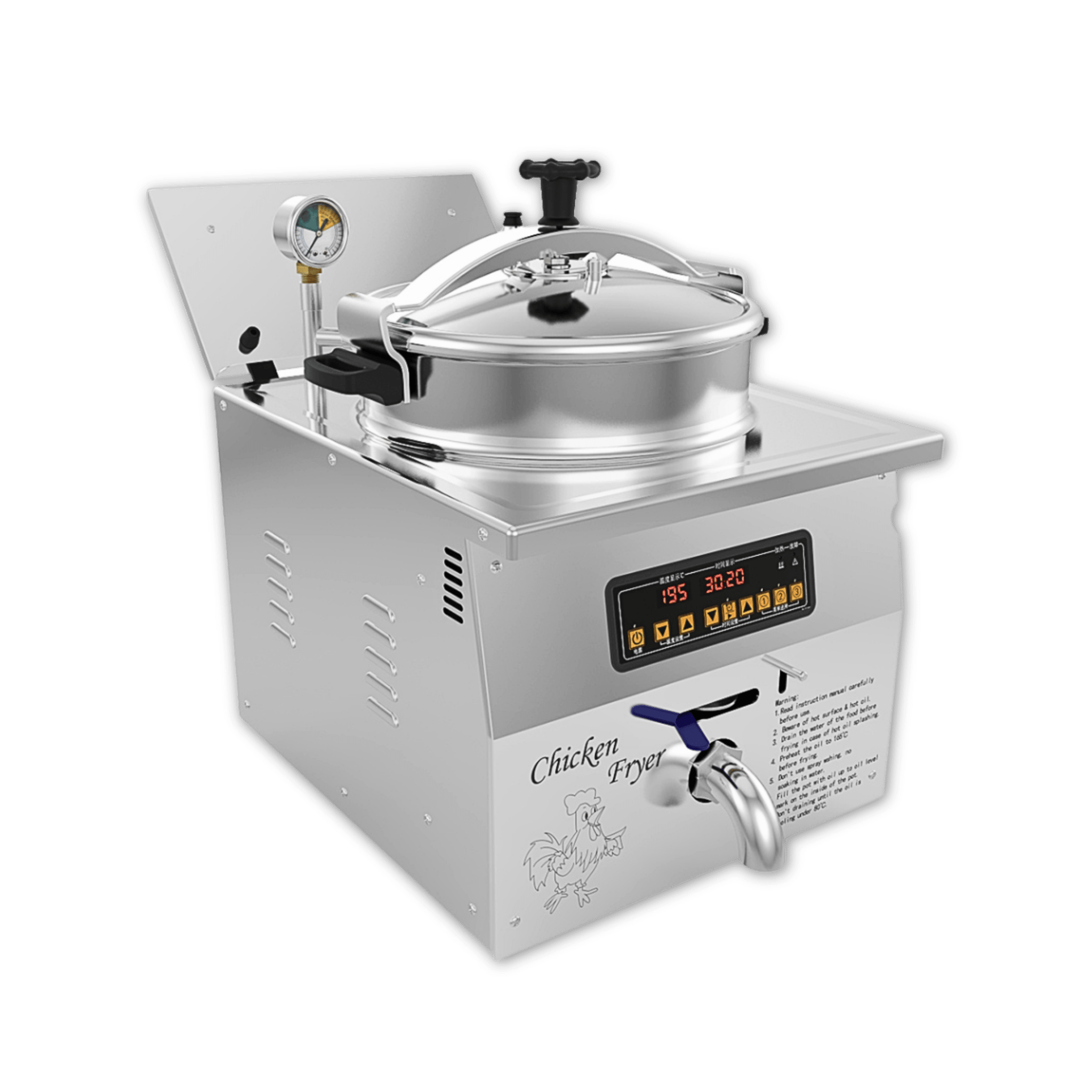 MDXZ - 16B Commercial Desktop Computer Control Panel Pressure Deep FryerPressure Fryer