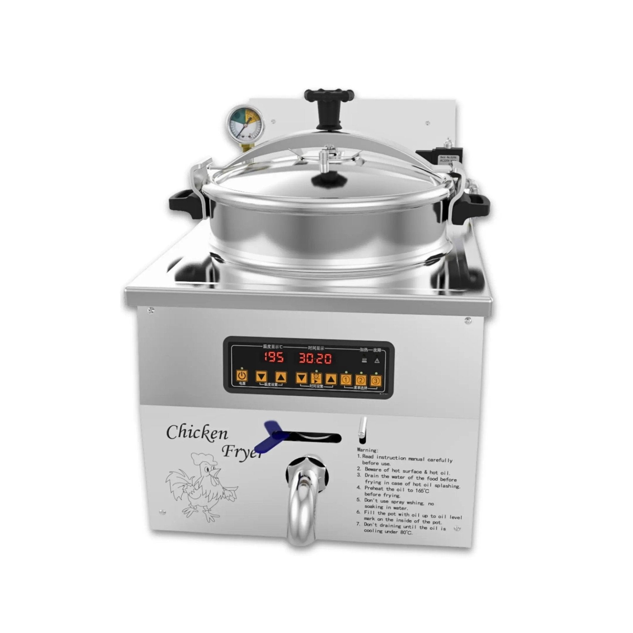 MDXZ - 16B Commercial Desktop Computer Control Panel Pressure Deep FryerPressure Fryer