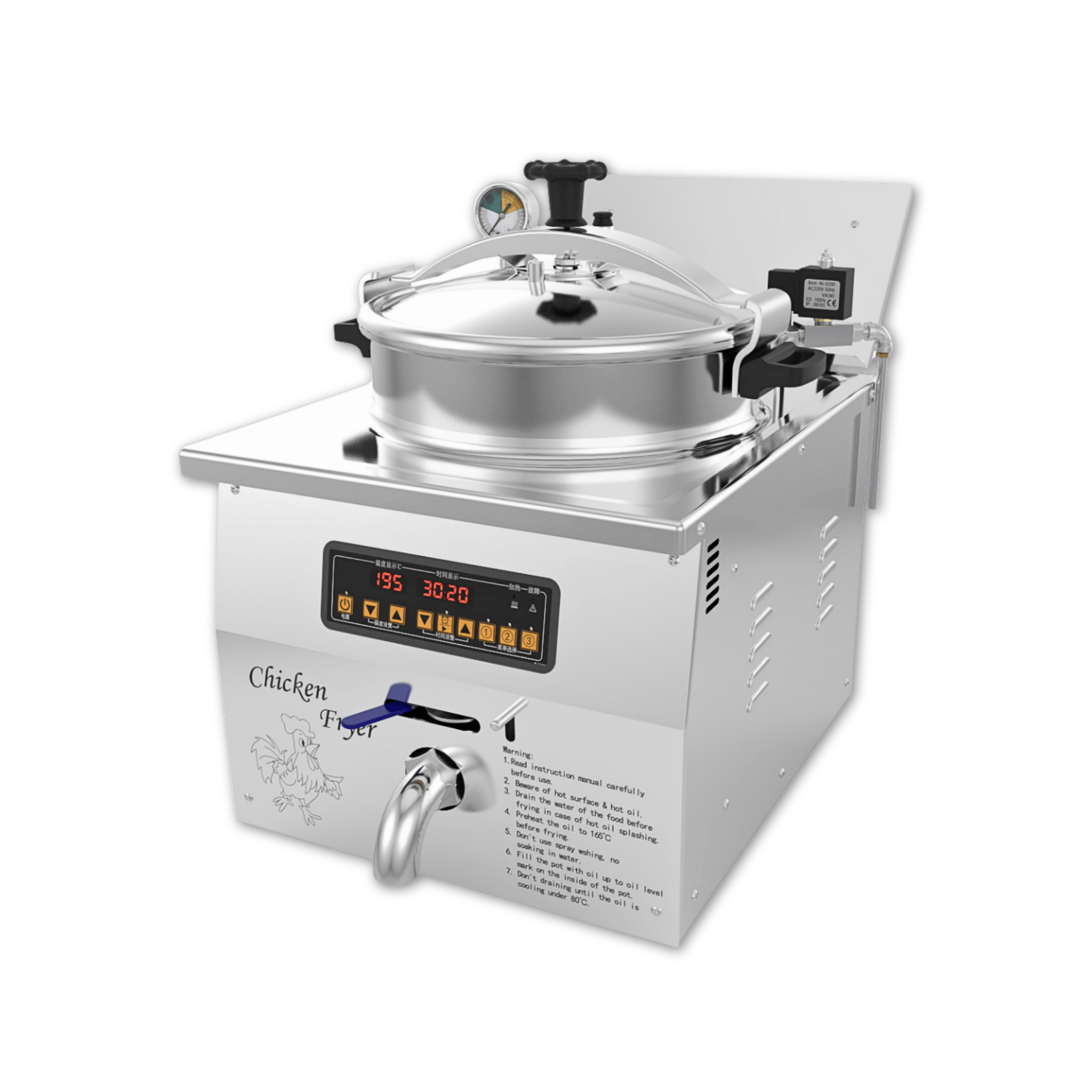 MDXZ - 16B Commercial Desktop Computer Control Panel Pressure Deep FryerPressure Fryer