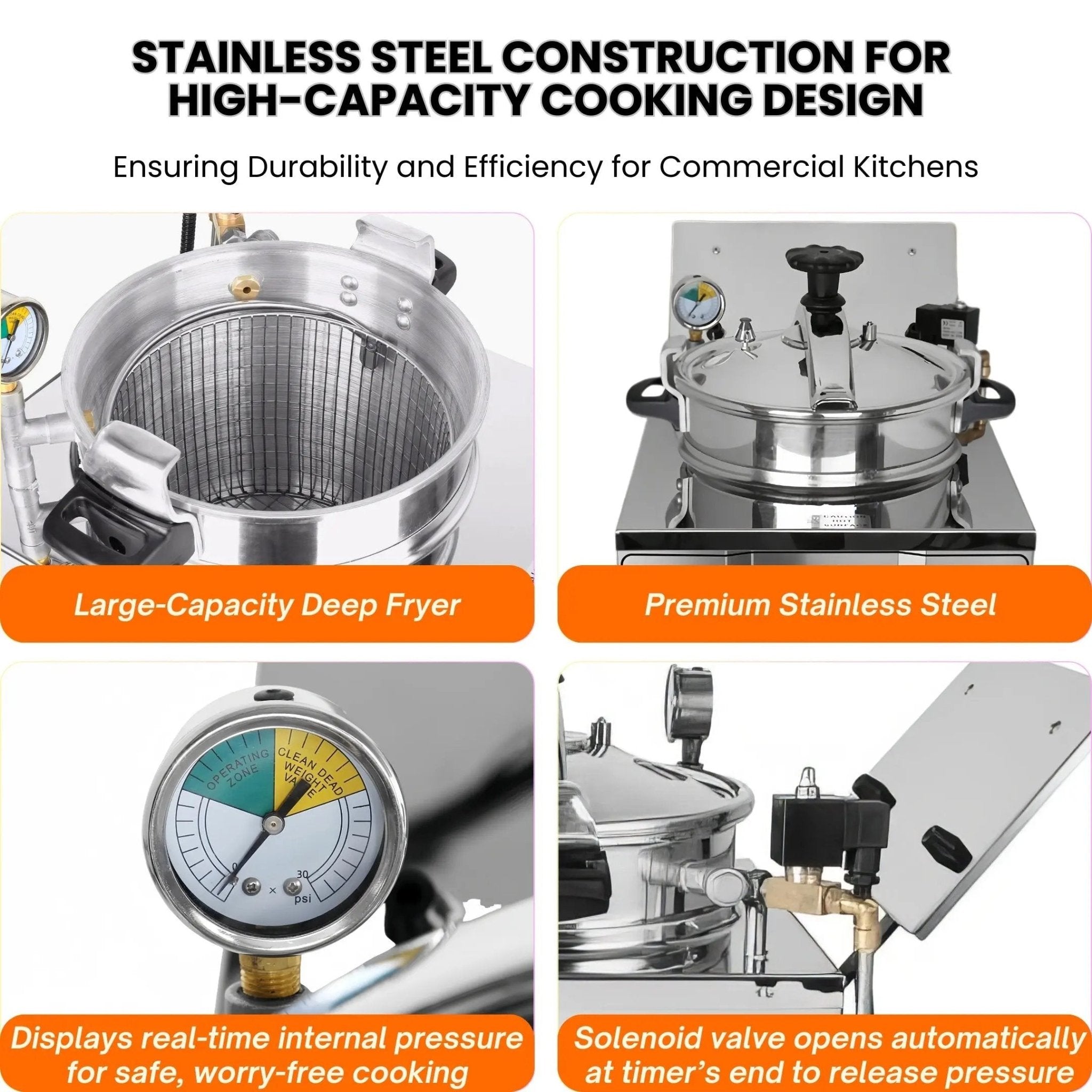 MDXZ - 22 Commercial Desktop Computer Control Panel 3.5KW 42lb / 22L Pressure Deep FryerPressure Fryer