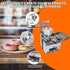 Core performance features of the off-grid gas donut fryer, highlighting its massive 12kW heating system and manual dropping mechanism.