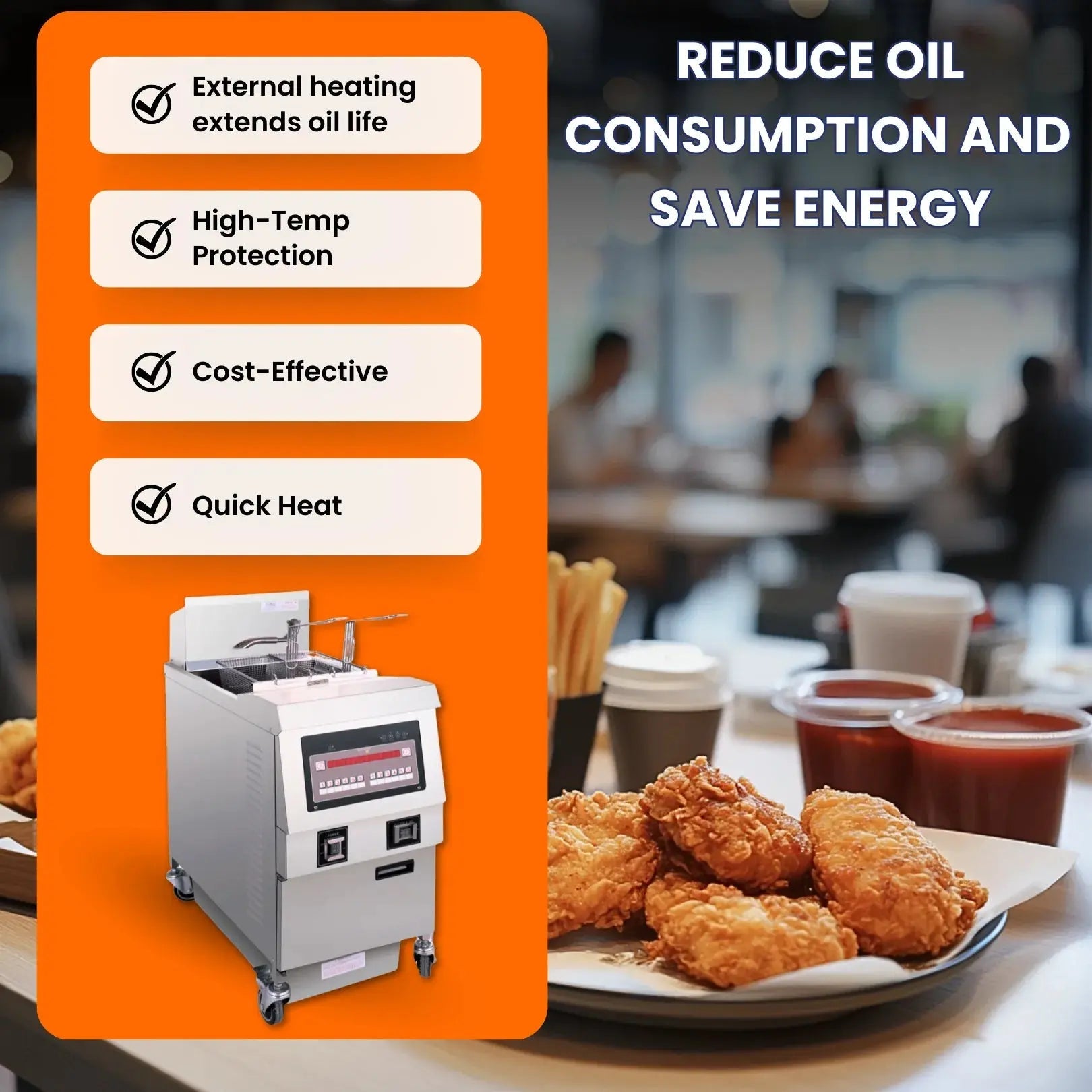 OFG - 321 Commercial Gas Fryer – Efficient, Durable & Cost - SavingCommercial Gas Floor Open Deep Fryers