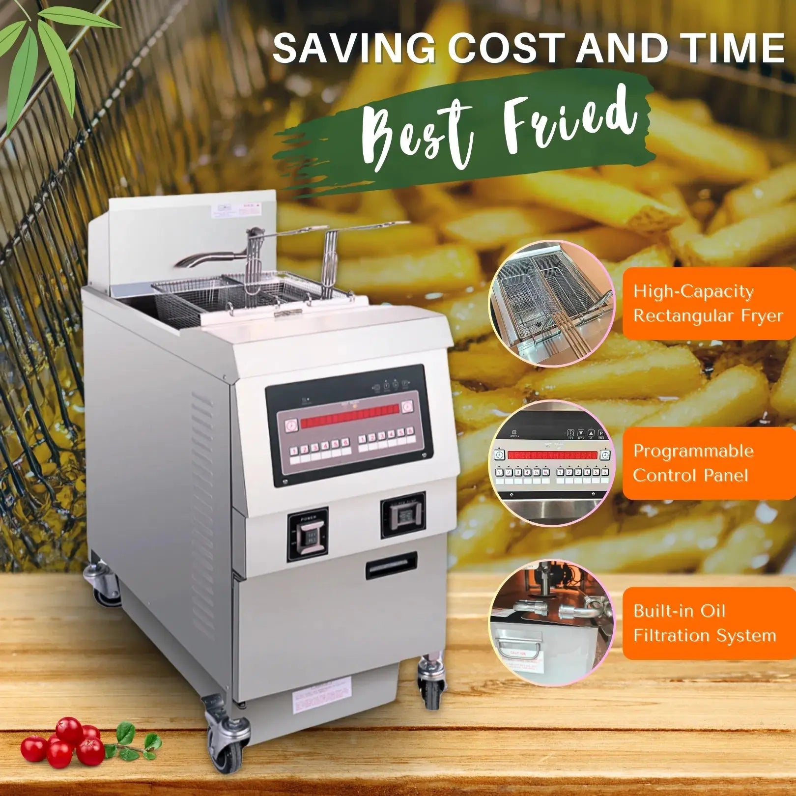 OFG - 321 Commercial Gas Fryer – Efficient, Durable & Cost - SavingCommercial Gas Floor Open Deep Fryers