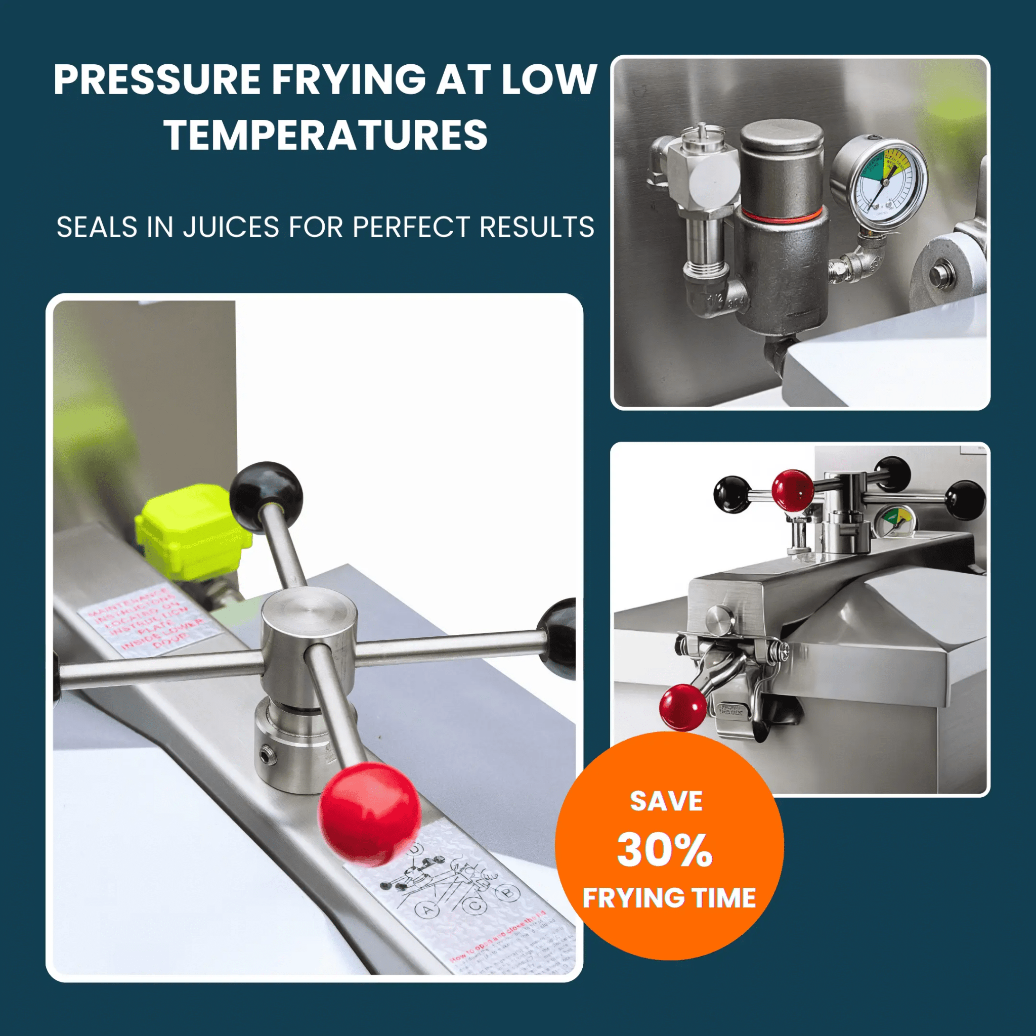 PFE800 Commercial Electric Pressure Fryer 13.5KW 53lb/24L with Oil Filtration SystemPressure Fryer