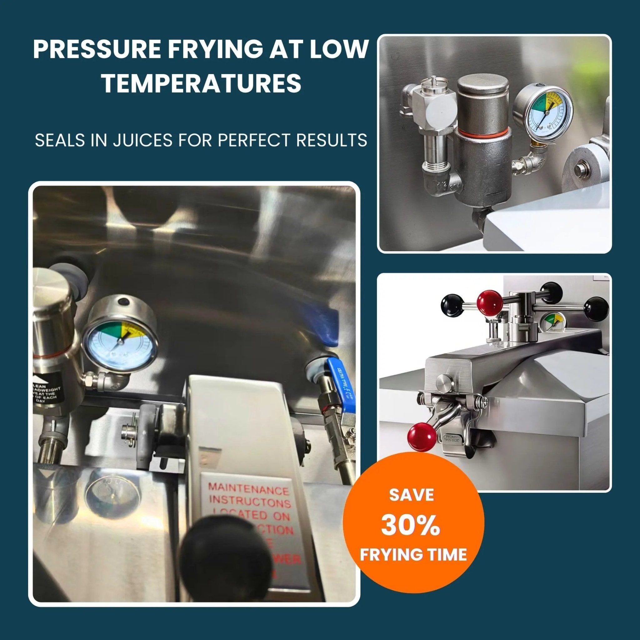 PFG25 Mechanical Control Panel Gas Pressure Fryer 88000btu 55lb/25LPressure Fryer