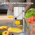 Versatile potato spiral cutter slicer effortlessly processing various vegetables like sweet potatoes and radishes.