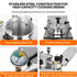 Premium 304 stainless steel construction of the 16L commercial countertop pressure fryer, highlighting the large-capacity deep vat and durable solenoid valve.