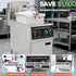 Infographic displaying the core advantages of the TS-EP24 pressure fryer commercial system, highlighting efficiency and safety.