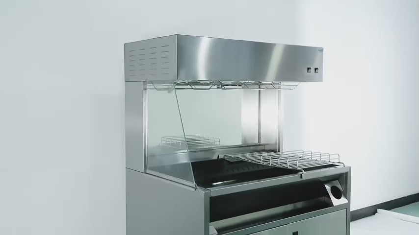 Operation demonstration video of the Tenshine FCW-10 commercial fryer dump station. Watch how this heavy-duty floor-standing fry warming station efficiently keeps french fries hot and crispy for fast food restaurants.