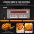 The programmable digital control panel on the commercial pressure deep fryer, allowing for precise time and temperature settings and smart operation.