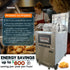 Propane deep fryer commercial with energy-saving features, offering up to $600 annual savings per fryer. Designed for high-volume frying with full-capacity operation, capable of frying 8 HD chickens (64 pieces) per batch. Ideal for kitchens requiring efficient cooking and reduced gas consumption.