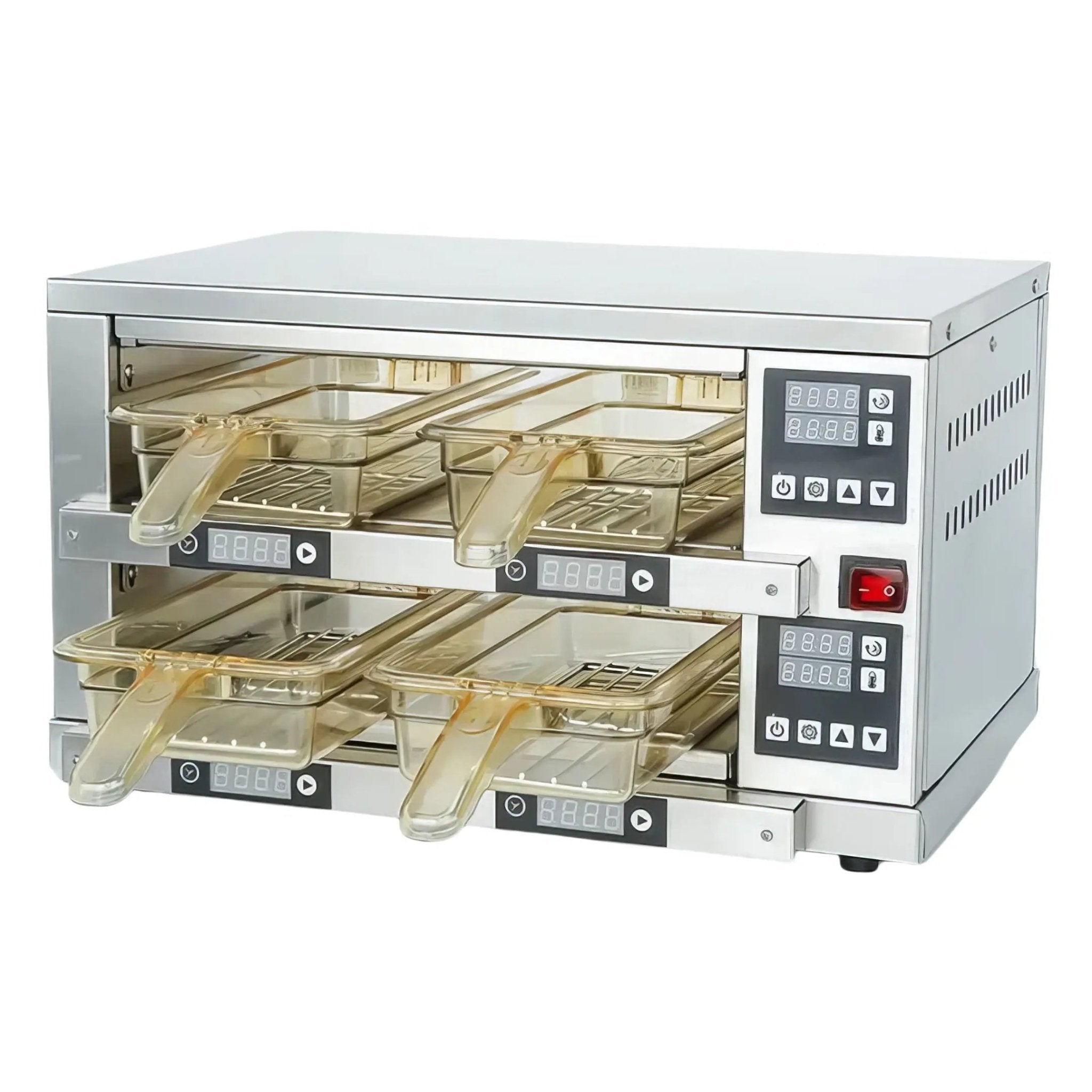 RB2 - 4 Tabletop Stainless Steel Double - Layer 4 - Tray Food Warming Cabinet & Heated Holding StationHeated Holding Cabinet