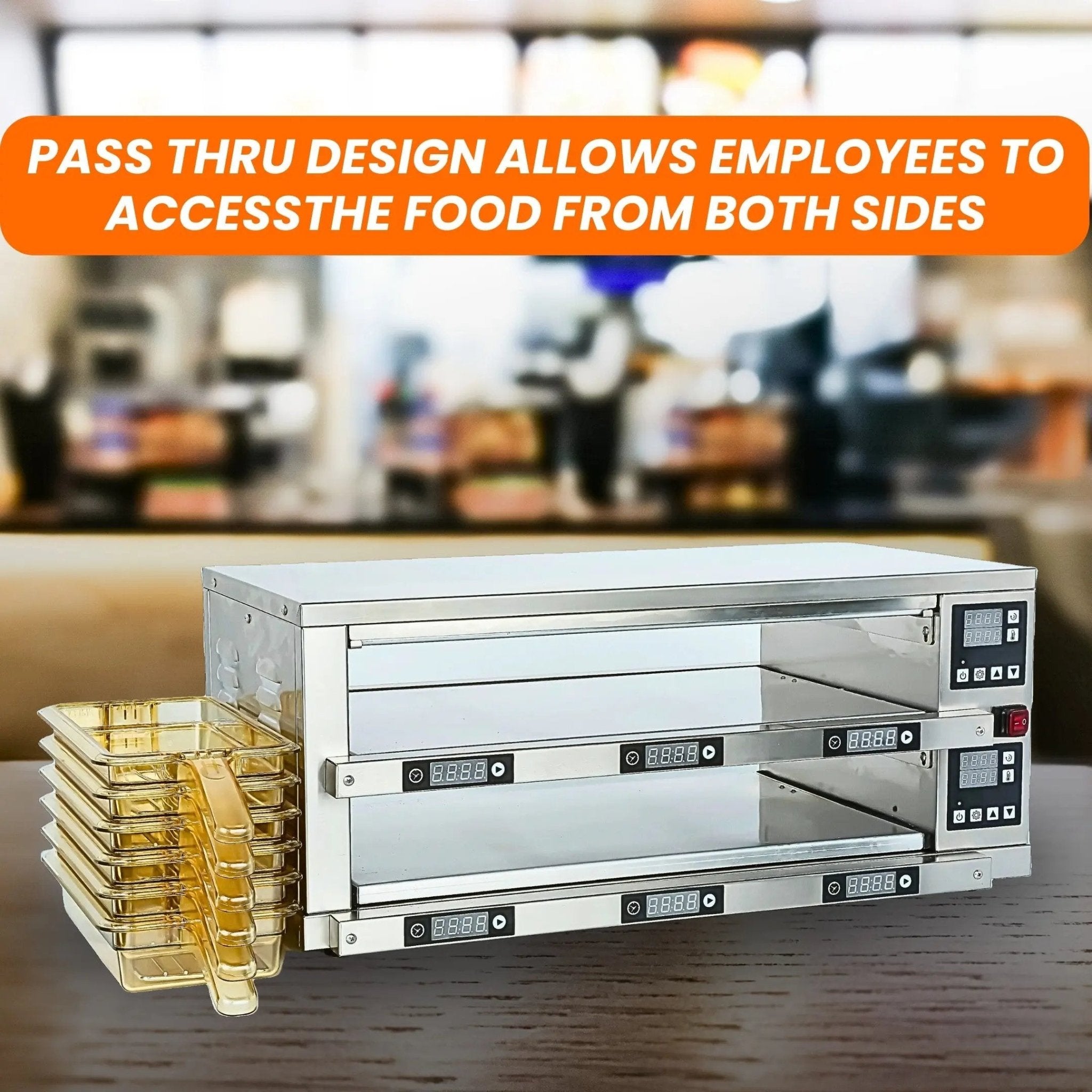 RB2-6 Tabletop Stainless Steel Double-Layer 6-Tray Food Warming Cabinet & Heated Holding StationHeated Holding Cabinet