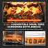 Rotisserie oven commercial 2-in-1 drum with tool-free rotor, 7 twin-prong 26-inch spits and 7 multi-purpose baskets