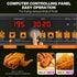Programmable smart digital control panel of the 16L commercial pressure fryer, featuring one-touch temperature and timer settings for perfect fried chicken.