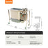 Complete technical specifications for the Tenshine BT-2P breading station, including dual-unit measurements for product dimensions, shipping weight, and 180W power rating.