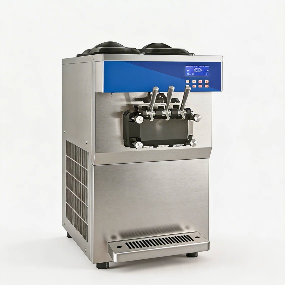 Tenshine TFS-236T Base model twin twist soft serve ice cream maker with standard LCD control. Máquina para hacer helados 2 sabores.