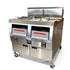 Front view of the Tenshine TS-EF322 commercial electric deep fryer 380V 3-phase model with dual vat design.