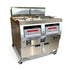 Front angle view of the Tenshine TS-GF322 commercial gas fryer with a 50L dual vat capacity.