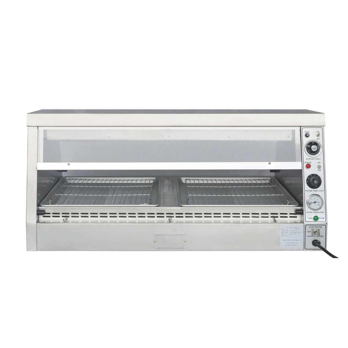 Tenshine TS-DW2 commercial heated food display cabinet, single tier 2-tray design engineered for high-volume quick service restaurants.